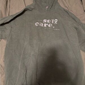 Self Care Hoodie in Dark Gray